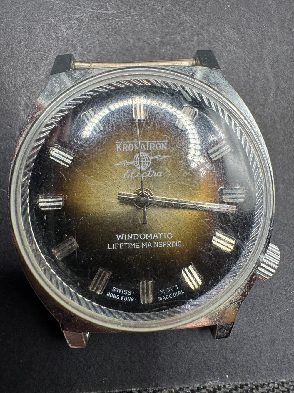 Vintage Kronatron Electra Windowmatic Lifetime Mainspring Men's Wristwatch